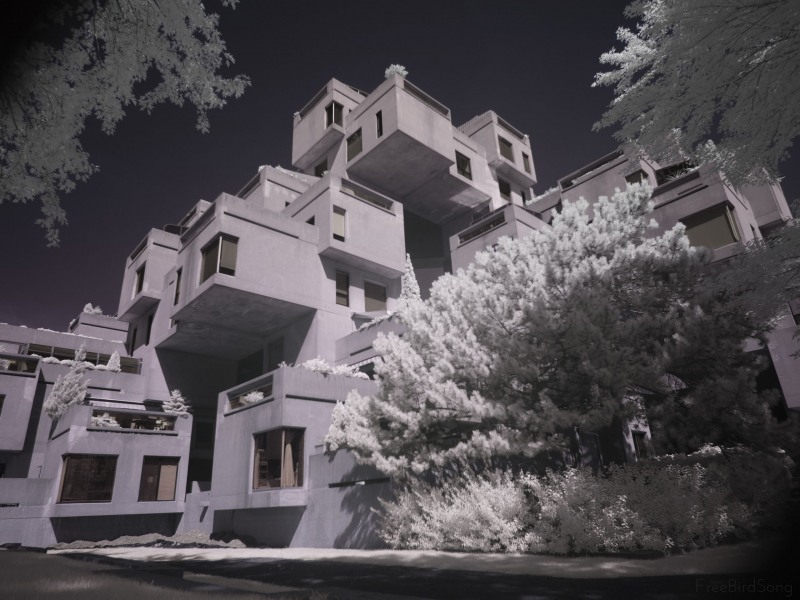 Infrared Photo Brutalist Architecture Habitat 67 Montreal