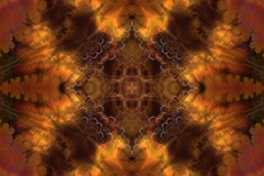 An ornate psychedelic digital fractal painting entitled debate orange
