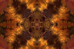 An ornate psychedelic digital fractal painting entitled debate orange
