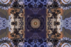 An ornate psychedelic digital fractal painting entitled Stairway to Bootleg Heaven