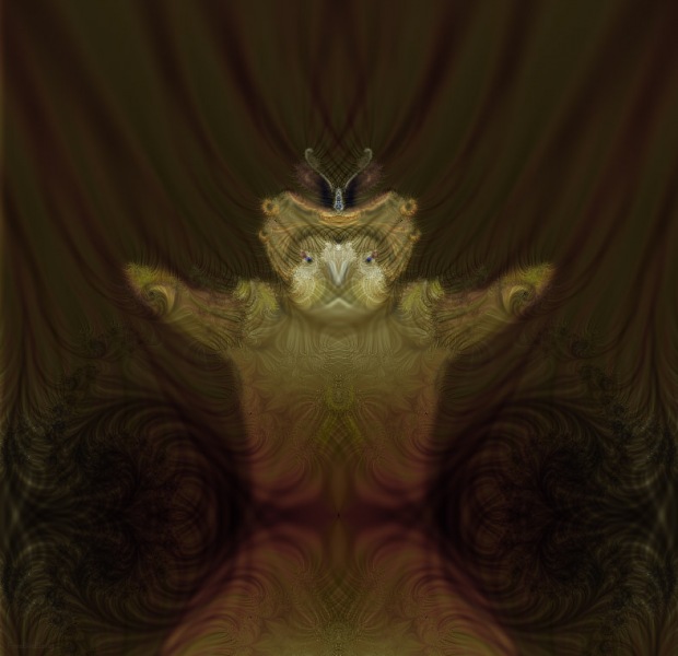 Ornate Abstract Digital Painting - Elegant Little Budai Soldier
