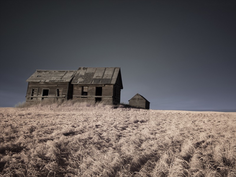 Infrared photo Three Barns