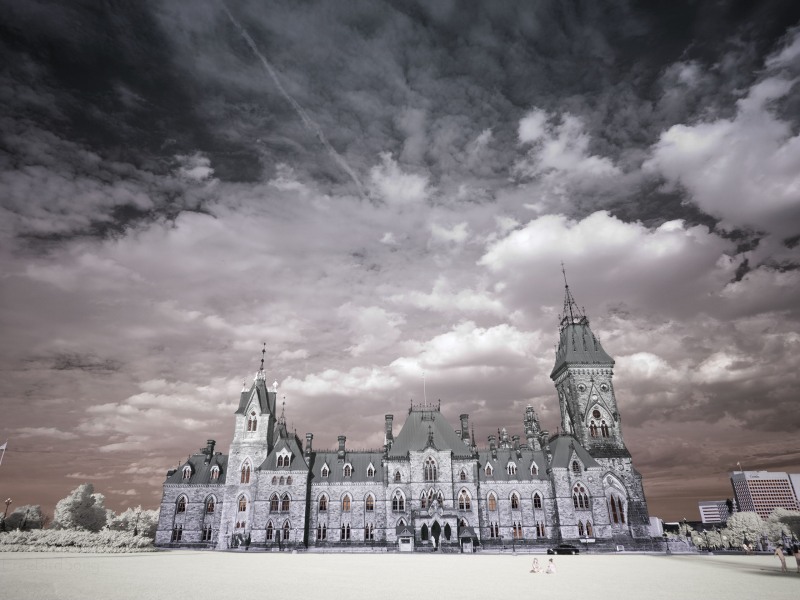 Infrared Photo of East Block Canada Parliament